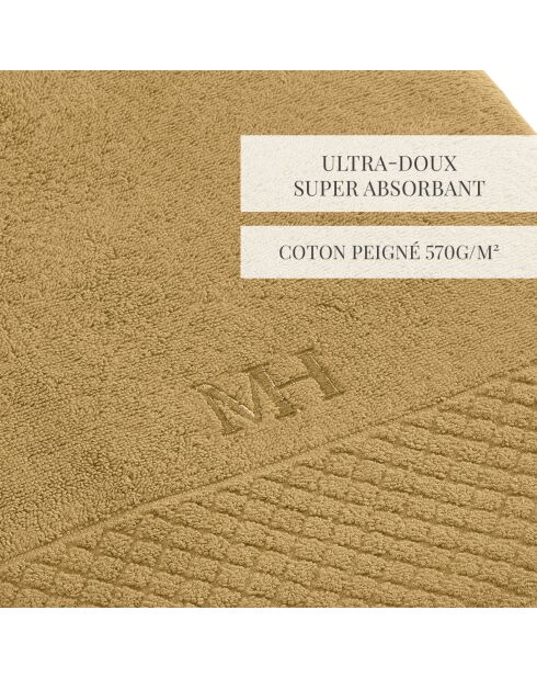 Maxi drap de bain Eden jaune moutarde - 100x150 cm