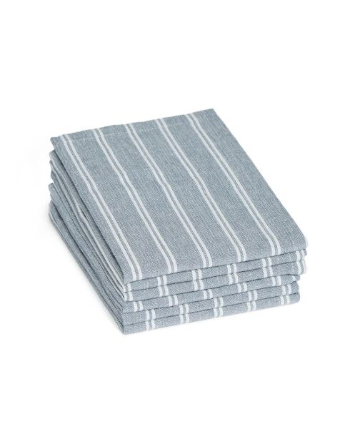 Serviette coton Bleu - 6x(40x40 cm)