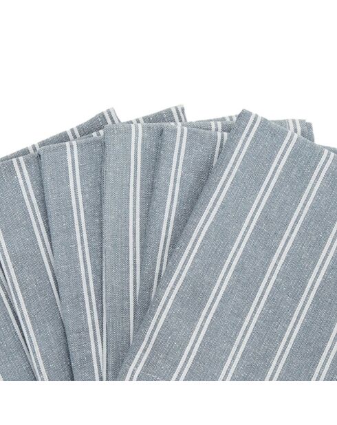 Serviette coton Bleu - 6x(40x40 cm)