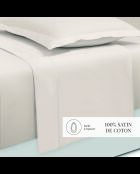 Parure petit drap plat + drap housse + taies rectangles satin de coton Uni taupe 05