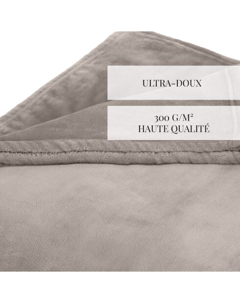 Uni Fleecedecke, 180 x 220 cm, taupe
