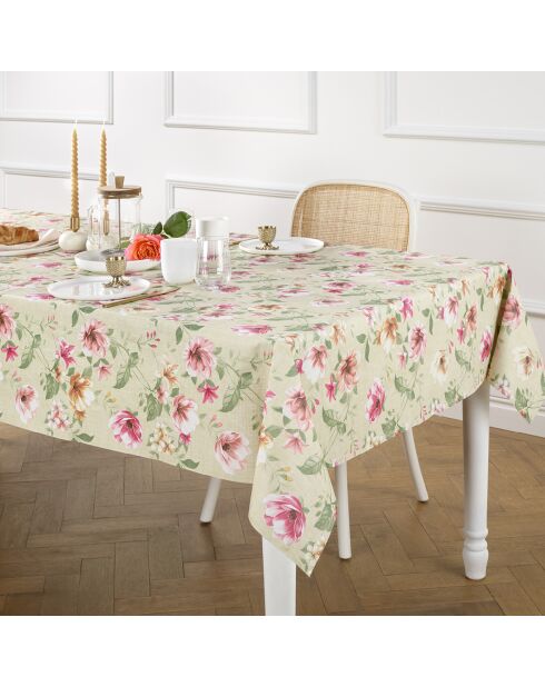 Mantel de color topo con forma de flor