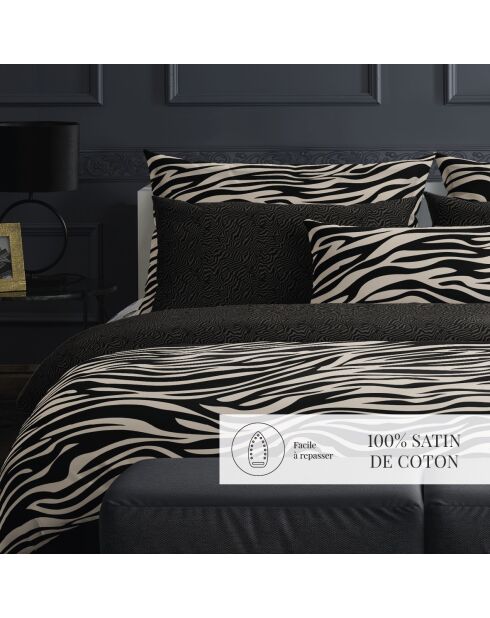 Custodia in raso di cotone marrone Zebra Dreams - 43x210 cm