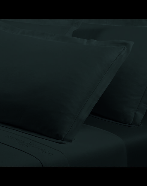 Juego de 2 fundas de almohada de satén de algodón gris liso 03