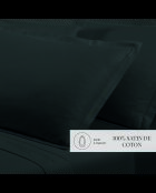 Juego de 2 fundas de almohada de satén de algodón gris liso 03