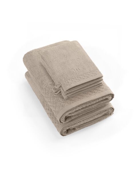 LT Eden Badewäsche-Set aus gekämmter Baumwolle, Taupe, 2 Stück (50 x 100 cm)