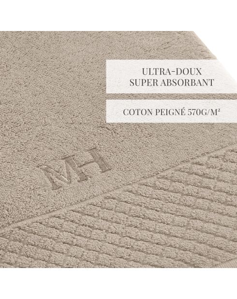 LT Eden Badewäsche-Set aus gekämmter Baumwolle, Taupe, 2 Stück (50 x 100 cm)