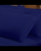 Lot de 2 taies d’oreiller satin de coton unies bleues 04