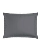 Juego de 2 fundas de almohada de algodón satinado a rayas Dobby tejidas en gris oscuro, 50 x 70 cm