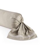 Kissenhülle aus Baumwollsatin in Weiß/Taupe, 43 x 210 cm
