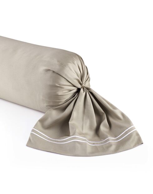 Custodia Paris in raso di cotone bianco/tortora - 43x210 cm