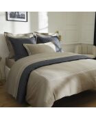 Kissenhülle aus Baumwollsatin in Weiß/Taupe, 43 x 210 cm