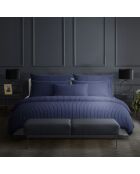 Set aus 2 Kissenbezügen aus Baumwollsatin Dunkelblau, elegant gestreift, 2 Stück (50 x 70 cm)