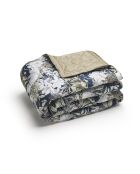 Couvre-lit satin de coton Jardin orné bleu foncé/vert - 220x250 cm