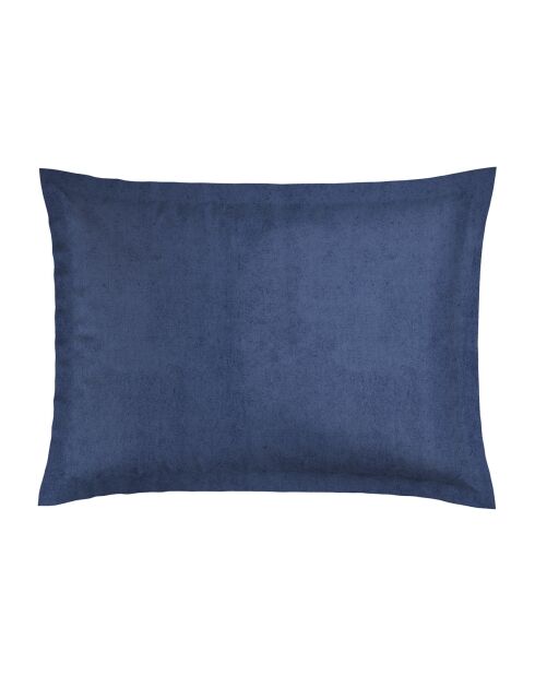Set aus 2 blauen Hortensien-Kissenbezügen aus Baumwollsatin — 2 x (50 x 70 cm)