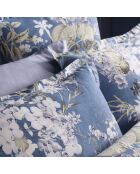 Set aus 2 blauen Hortensien-Kissenbezügen aus Baumwollsatin — 2 x (50 x 70 cm)