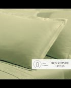 Set mit 2 schlichten grünen Kissenbezügen aus Baumwollsatin 07