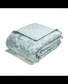 Couvre-lit satin de coton Fleurs esquissées blanc - 220x250 cm