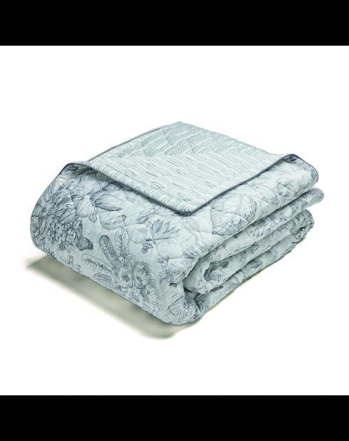 Couvre-lit satin de coton Fleurs esquissées blanc - 220x250 cm