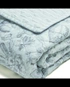 Couvre-lit satin de coton Fleurs esquissées blanc - 220x250 cm