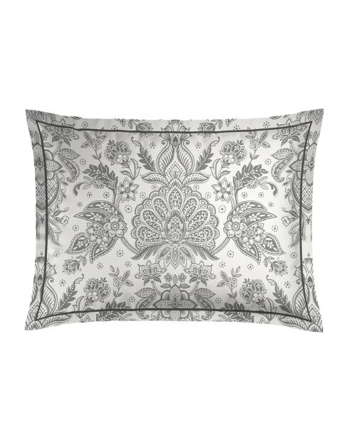 Set aus 2 schwarzen Fleur de Prestige Kissenbezügen aus Baumwollsatin — 2 Stück (50 x 70 cm)