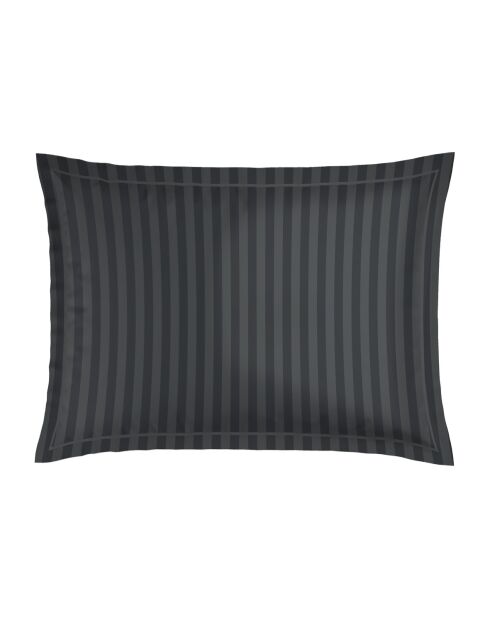Set aus 2 schwarzen Fleur de Prestige Kissenbezügen aus Baumwollsatin — 2 Stück (50 x 70 cm)