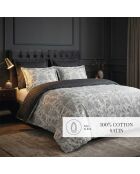 Set aus 2 schwarzen Fleur de Prestige Kissenbezügen aus Baumwollsatin — 2 Stück (50 x 70 cm)