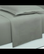 Maxi-Set Bettlaken + Spannbetttuch + rechteckige Kissenbezüge Baumwollsatin Uni Taupe 01