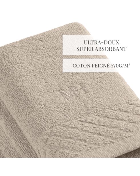 Asciugamano per ospiti LT Eden taupe in cotone pettinato - 4x (30x30 cm)