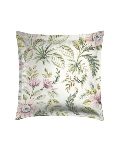 Set aus 2 Kissenbezügen aus Baumwollsatin Grüne Waldblumen