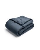 Dekbed met kwastjes katoengaas Uni blauw 14 - 140x200 cm
