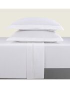 Parure petit drap plat + drap housse + taies rectangles satin de coton Paris blanc