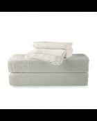 Maxi-Set Bettlaken + Spannbetttuch + rechteckige Kissenbezüge Baumwollsatin Uni Taupe 05