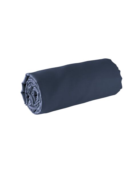 Drap-housse satin de coton Amélia bleu 04