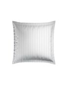 Set aus 2 weißen Kissenbezügen aus Baumwollsatin, gewebt, Dobby Stripe, 63 x 63 cm