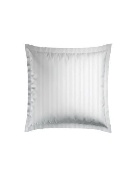 Set aus 2 weißen Kissenbezügen aus Baumwollsatin, gewebt, Dobby Stripe, 63 x 63 cm