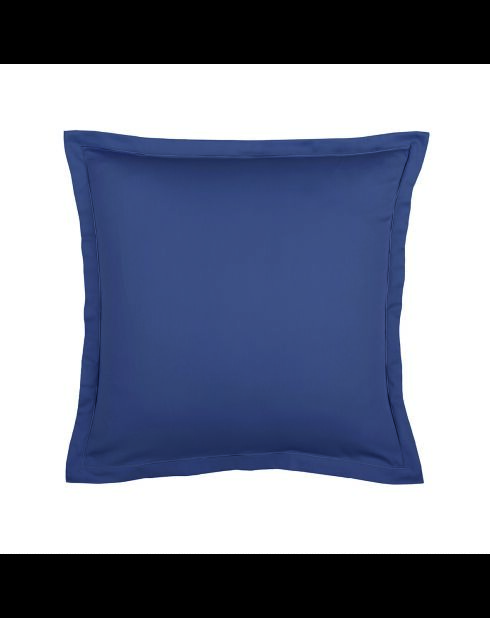 Lot de 2 taies d’oreiller satin de coton unies bleues 06