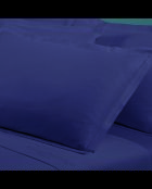 Lot de 2 taies d’oreiller satin de coton unies bleues 06