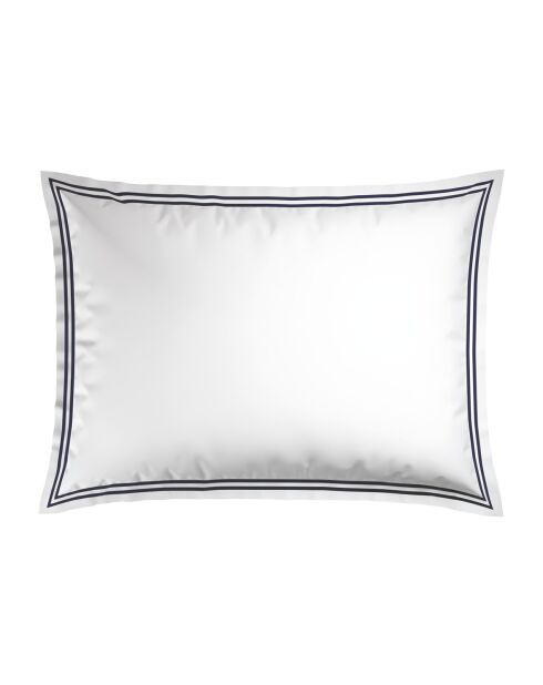 Set aus 2 Kissenbezügen aus Baumwollsatin Paris dunkelblau/weiß - 50x70 cm