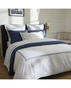 Set aus 2 Kissenbezügen aus Baumwollsatin Paris dunkelblau/weiß - 50x70 cm