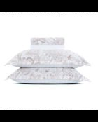 Maxi set lenzuolo piatto + lenzuolo con angoli + federe rettangolari in cotone indiano satinato taupe
