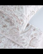 Maxi set lenzuolo piatto + lenzuolo con angoli + federe rettangolari in cotone indiano satinato taupe