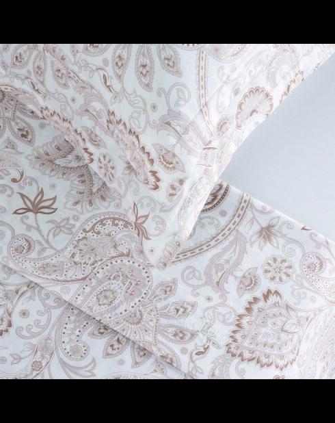 Maxi set lenzuolo piatto + lenzuolo con angoli + federe rettangolari in cotone indiano satinato taupe