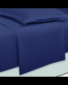 Maxi lakenset + hoeslaken + vierkante kussenslopen effen blauw katoensatijn 06