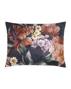 Taie d'oreiller satin de coton Fleur de miel bleu foncé
