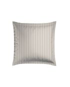 Set aus 2 Kissenbezügen, gewebter Baumwollsatin, gestreift, Dobby-Streifen, gewebt, Taupe — 63 x 63 cm