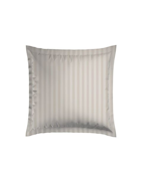 Set aus 2 Kissenbezügen, gewebter Baumwollsatin, gestreift, Dobby-Streifen, gewebt, Taupe — 63 x 63 cm