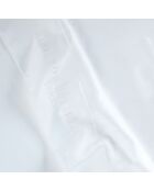 Set maxi de sábana encimera, sábana bajera y fundas de almohada cuadradas de algodón satinado Uni blanc 01