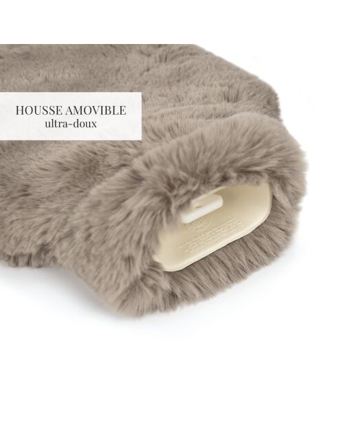 Bouillotte avec housse Uni beige - 20x33 cm