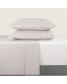 Parure drap plat + drap housse + taies rectangles coton percale Dauphine taupe